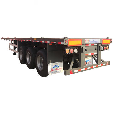 12400*2500*1580mm, 12400*2500*1580mm CIMC 3 축 컨테이너 평면 반 트레일러 60tons