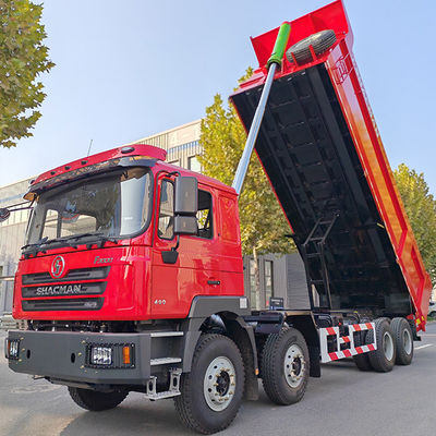 12 전진 번호 샤크만 8X4 F3000 무거운 기계용 덤프 트럭 평면 캐비