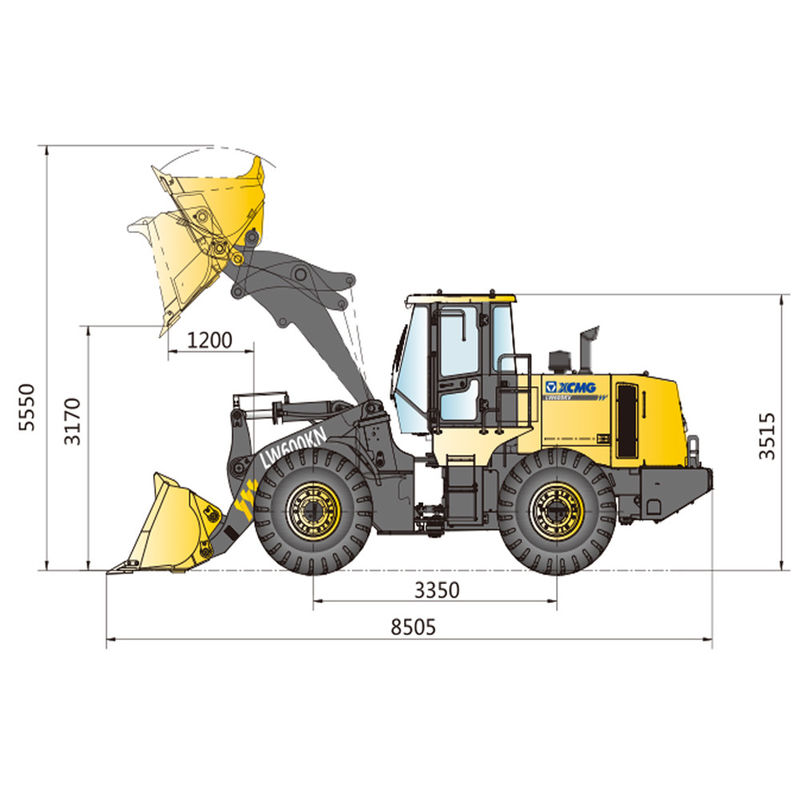 6톤 XCM-G LW600KN 휠 로더 타이어 사이즈 23.5-25 설계 178kw