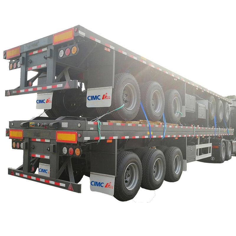 12400*2500*1580mm, 12400*2500*1580mm CIMC 3 축 컨테이너 평면 반 트레일러 60tons